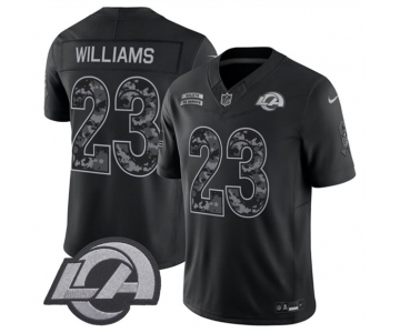 Men's Los Angeles Rams #23 Kyren Williams Black 2026 F.U.S.E. Salute to Service Limited Football Stitched Jersey