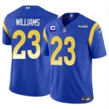 Men's Los Angeles Rams #23 Kyren Williams Blue 2025 F.U.S.E. With 1-Star C Patch Vapor Untouchable Football Stitched Jersey