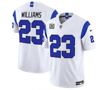 Men's Los Angeles Rams #23 Kyren Williams White 2026 F.U.S.E. With 4- Star C Patch Vapor Limited Football Stitched Jersey