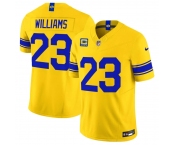 Men's Los Angeles Rams #23 Kyren Williams Yellow 2026 F.U.S.E. With 4- Star C Patch Vapor Limited Football Stitched Jersey