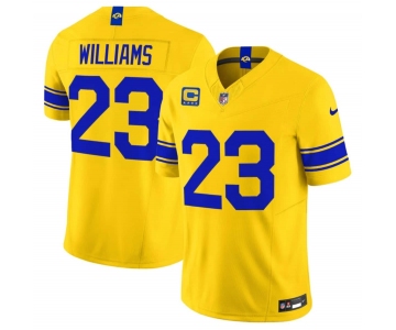 Men's Los Angeles Rams #23 Kyren Williams Yellow 2026 F.U.S.E. With 4- Star C Patch Vapor Limited Football Stitched Jersey