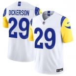 Men's Los Angeles Rams #29 Eric Dickerson White 2026 F.U.S.E. Vapor Limited Football Stitched Jersey Men's Los Angeles Rams #29 Eric Dickerson White 2026 F.U.S.E. Vapor Limited Football Stitched Jersey