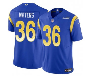 Men's Los Angeles Rams #36 Jordan Waters Blue 2024 F.U.S.E. Vapor Untouchable Football Stitched Jersey