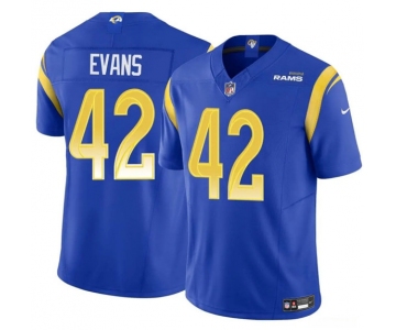 Men's Los Angeles Rams #42 Ethan Evans Blue 2025 F.U.S.E. Vapor Untouchable Football Stitched Jersey