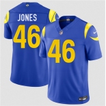 Men's Los Angeles Rams #46 Rohan Jones Royal 2026 Draft F.U.S.E. Vapor Limited Football Stitched Jersey Men's Los Angeles Rams #46 Rohan Jones Royal 2026 Draft F.U.S.E. Vapor Limited Football Stitched Jersey
