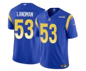 Men's Los Angeles Rams #53 Nate Landman Blue 2025 F.U.S.E. Vapor Untouchable Football Stitched Jersey