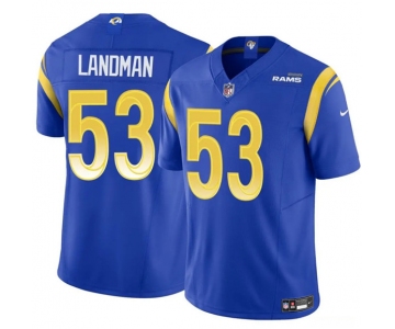Men's Los Angeles Rams #53 Nate Landman Blue 2025 F.U.S.E. Vapor Untouchable Football Stitched Jersey