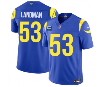 Men's Los Angeles Rams #53 Nate Landman Royal 2026 F.U.S.E. 2-Star C Patch Vapor Limited Football Stitched Jersey