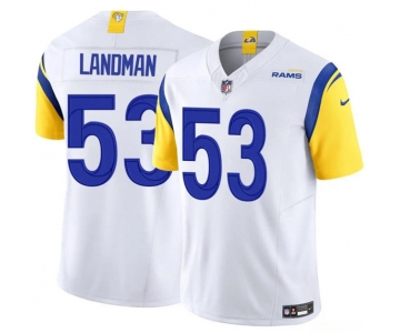 Men's Los Angeles Rams #53 Nate Landman White 2025 F.U.S.E. Vapor Untouchable Football Stitched Jersey