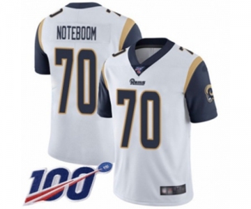 Men's Los Angeles Rams #70 Joseph Noteboom White Vapor Untouchable Limited Player 100th Season Football Jersey