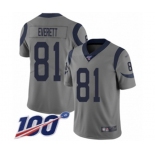 Men's Los Angeles Rams #81 Gerald Everett Limited Gray Inverted Legend 100th Season Football Jersey