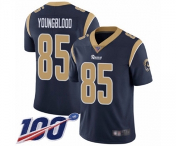 Men's Los Angeles Rams #85 Jack Youngblood Navy Blue Team Color Vapor Untouchable Limited Player 100th Season Football Jersey