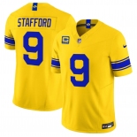 Men's Los Angeles Rams #9 Matthew Stafford Yellow 2026 F.U.S.E. With 4- Star C Patch Vapor Limited Football Stitched Jersey Men's Los Angeles Rams #9 Matthew Stafford Yellow 2026 F.U.S.E. With 4- Star C Patch Vapor Limited Football Stitched Jersey