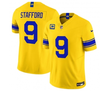 Men's Los Angeles Rams #9 Matthew Stafford Yellow 2026 F.U.S.E. With 4- Star C Patch Vapor Limited Football Stitched Jersey