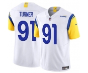 Men's Los Angeles Rams #91 Kobie Turner White 2025 F.U.S.E. Vapor Untouchable Football Stitched Jersey