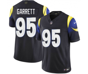 Men's Los Angeles Rams #95 Myles Garrett Black 2025 F.U.S.E. “Rivalries” Vapor Limited Football Stitched Jersey