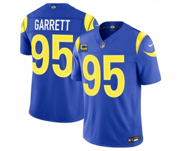 Men's Los Angeles Rams #95 Myles Garrett Royal 2026 F.U.S.E. 4-Star C Patch Vapor Limited Football Stitched Jersey