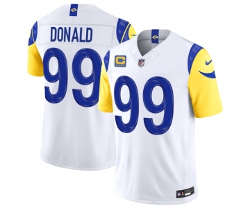 Men's Los Angeles Rams #99 Aaron Donald White 2026 F.U.S.E. 4- Star C Patch Vapor Limited Football Stitched Jersey