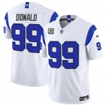 Men's Los Angeles Rams #99 Aaron Donald White 2026 F.U.S.E. With 4- Star C Patch Vapor Limited Football Stitched Jersey Men's Los Angeles Rams #99 Aaron Donald White 2026 F.U.S.E. With 4- Star C Patch Vapor Limited Football Stitched Jersey