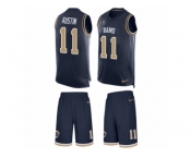 Men's Nike Los Angeles Rams #11 Tavon Austin Limited Navy Blue Tank Top Suit NFL Jersey