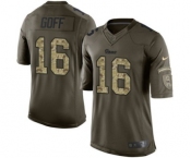 Men's Nike Los Angeles Rams #16 Jared Goff Limited Green Salute to Service NFL Jersey