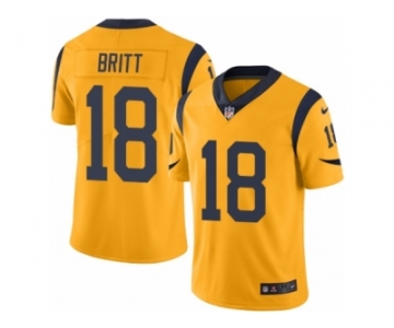 Men's Nike Los Angeles Rams #18 Kenny Britt Limited Gold Rush NFL Jersey