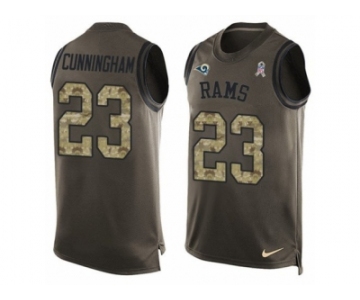Men's Nike Los Angeles Rams #23 Benny Cunningham Limited Green Salute to Service Tank Top NFL Jersey