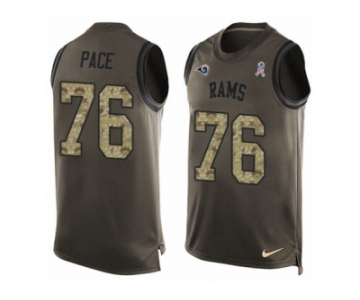 Men's Nike Los Angeles Rams #76 Orlando Pace Limited Green Salute to Service Tank Top NFL Jersey
