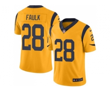 Nike Los Angeles Rams #28 Marshall Faulk Gold Men's Stitched NFL Limited Rush Jersey