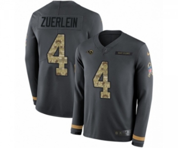 Nike Los Angeles Rams #4 Greg Zuerlein Limited Black Salute to Service Therma Long Sleeve NFL Jersey