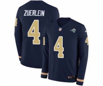 Nike Los Angeles Rams #4 Greg Zuerlein Limited Navy Blue Therma Long Sleeve NFL Jersey