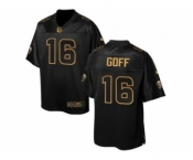 Nike St. Louis Rams #16 Jared Goff Black Men's Stitched NFL Elite Pro Line Gold Collection Jersey
