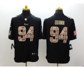 nike nfl jerseys st. louis rams #94 quinn black [salute to service limited]