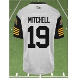 CFL Hamilton tiger cats #19 MITCHELL Crested Away White Jersey CFL Hamilton tiger cats #19 MITCHELL Crested Away White Jersey