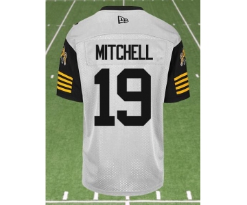 CFL Hamilton tiger cats #19 MITCHELL Crested Away White Jersey