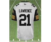 CFL Hamilton tiger cats #21 LAWRENCE Crested Away White Jersey