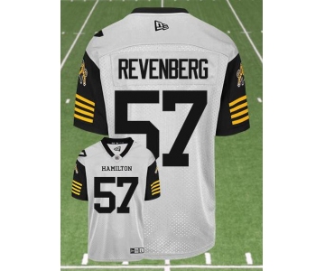 CFL Hamilton tiger cats #57 REVENBERG Crested Away White Jersey