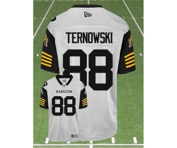 CFL Hamilton tiger cats #88 TERNOWSKI Crested Away White Jersey