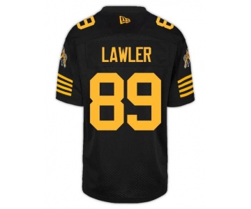 CFL Hamilton tiger cats #89 LAWLER Black Crested Home Replica Jersey