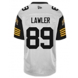 CFL Hamilton tiger cats #89 LAWLER Crested Away White Jersey CFL Hamilton tiger cats #89 LAWLER Crested Away White Jersey