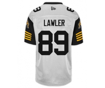 CFL Hamilton tiger cats #89 LAWLER Crested Away White Jersey