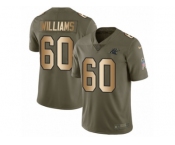 Men Nike Carolina Panthers #60 Daryl Williams Limited Olive Gold 2017 Salute to Service NFL Jersey