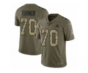 Men Nike Carolina Panthers #70 Trai Turner Limited Olive Camo 2017 Salute to Service NFL Jersey