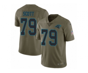 Men Nike Carolina Panthers #79 Chris Scott Limited Olive 2017 Salute to Service NFL Jersey
