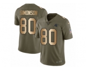 Men Nike Carolina Panthers #80 Scott Simonson Limited Olive Gold 2017 Salute to Service NFL Jersey