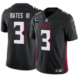Men's Atlanta Falcons #3 Jesse Bates III Black 2025 F.U.S.E With 4-Star C Patch Vapor Untouchable Limited Football Stitched Jersey
