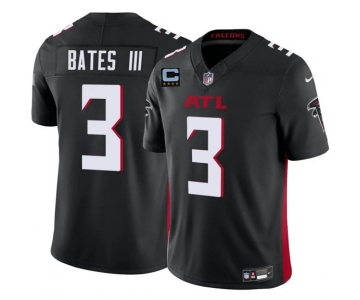 Men's Atlanta Falcons #3 Jesse Bates III Black 2025 F.U.S.E With 4-Star C Patch Vapor Untouchable Limited Football Stitched Jersey