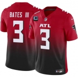 Men's Atlanta Falcons #3 Jesse Bates III Red Black 2025 F.U.S.E With 4-Star C Patch Vapor Untouchable Limited Football Stitched Jersey