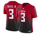 Men's Atlanta Falcons #3 Jesse Bates III Red Black 2025 F.U.S.E With 4-Star C Patch Vapor Untouchable Limited Football Stitched Jersey