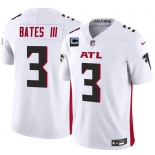 Men's Atlanta Falcons #3 Jesse Bates III White 2025 F.U.S.E With 4-Star C Patch Vapor Untouchable Limited Football Stitched Jersey